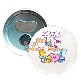 Kız Erkek Çocuk Baby Shower Metal Resimli İğneli Buton Rozet Magnet Anahtarlık Açacak Çanta Rozetleri M11