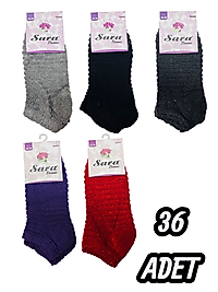 Kadın Sara Ters Havlu Patik 36 Adet