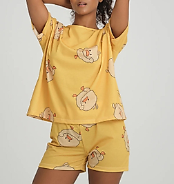 Civciv desenli şortlu takım