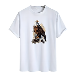 Kartal Baskılı Oversize Unisex Tişört