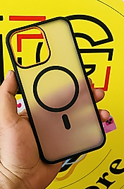 İphone 14 Pro Max Magsafe Filtre Detaylı Siyah Telefon Kılıfı