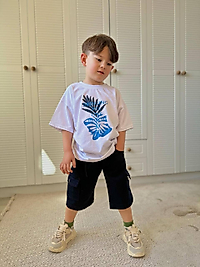 Erkek çocuk siyah şort tişört takım