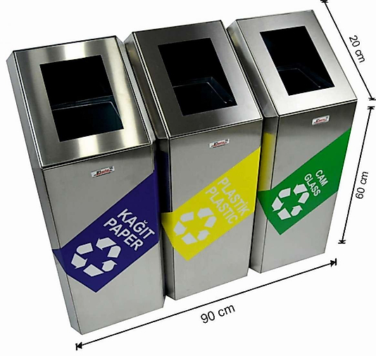 ELİT GERİ DÖNÜŞÜM SETİ PASLANMAZ ÇELİK ÜÇLÜ ( KDV DAHİL )