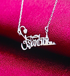 14K Altın Kaplama / Gümüş İstanbul Silüetli Kolye