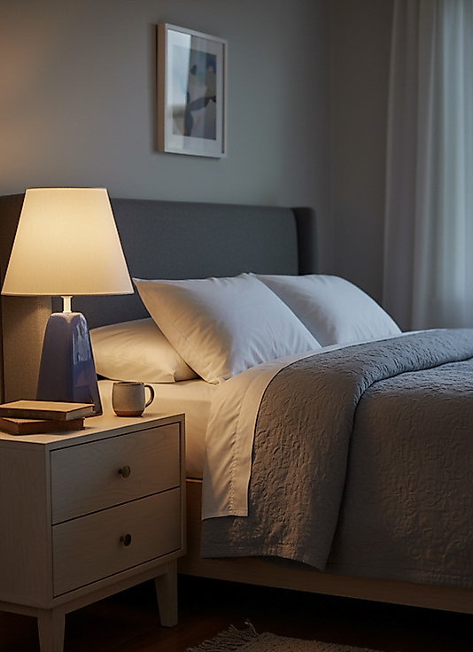 Üçgen Konik Mavi Abajur AB041