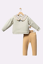 Kız Çocuk Yakalı Alt Üst Takım 2-5 Yaş Sarı