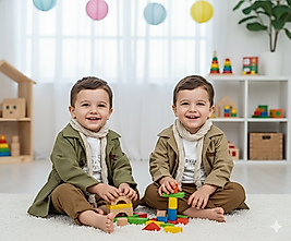 6 Ay 2 Yaş Arası Trençkot, Sweat, Fular ve Keten Pantolonlu Erkek Bebek Takım