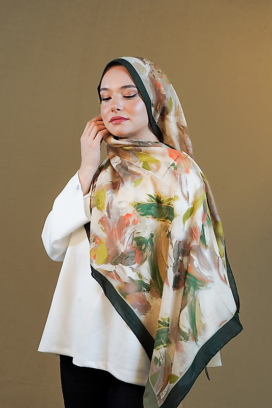 Desenli Pamuk İpek Şal