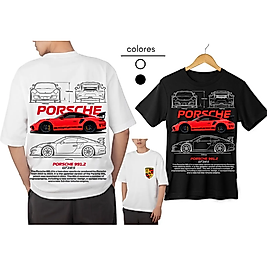 PORSCHE - Baskılı Oversize Tişört