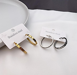 Cartier Gold Çelik Küpe