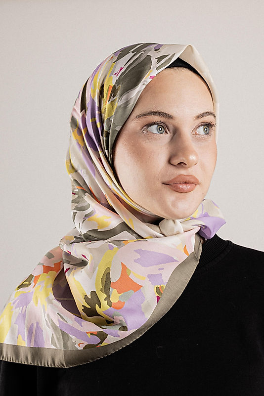 DESENLİ FRANSIZ İPEĞİ EŞARP DESEN-3