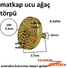 MATKAP UCU AĞAÇ TÖRPÜSÜ 3,4CM PİMLİ DİSK TİPİ AHŞAP TÖRPÜ KAFA AVUÇ TAŞLAMA
