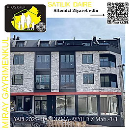 1002-SATILIK DAIRE- BALIKESIR-BANDIRMA-AYYILDIZ MAH.-3+1-  4 750 000 TL