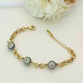 14K Özel üretim Çelik Nazar Bileklik