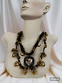 Zara Model Lepar Desenli Kalpli İkili Kolye