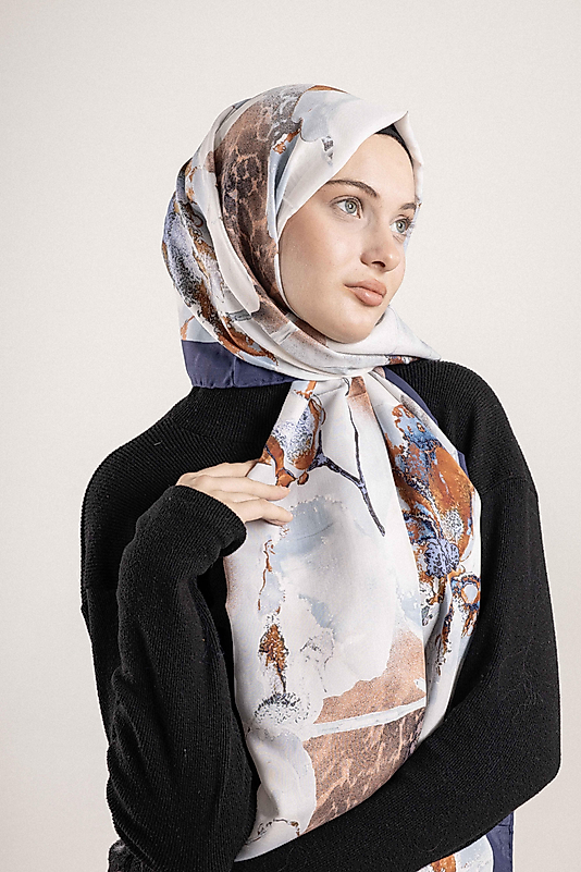 FLOOR İPEK ŞAL EL DİKİŞİ DESEN-1