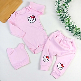 Kitty 3 Parça Şapkalı Takım