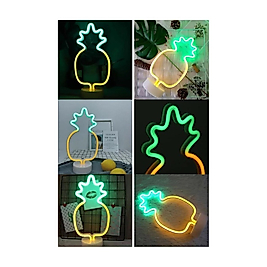 Ananas Model Neon Led Işıklı Dekoratif Masa Lambası