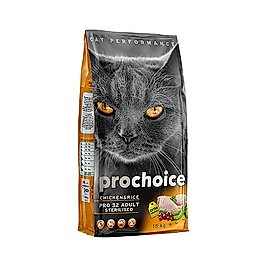 Prochoice Tavuk Etli ve Pirinçli Kısırlaştırılmış Yetişkin Kedi Maması (15 kg)