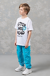 Mavi kargo pantolon tişört e