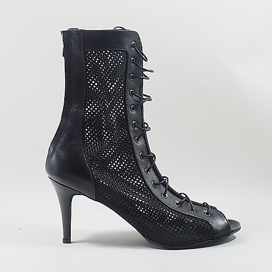 Kadın High Heels Dans Ayakkabıları Performans Profesyonel Balo Salsa Dans Ayakkabıları File Bot - Siyah