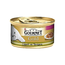 Purina Gourmet Gold Ciğer Etli ve Tavşan Etli Yetişkin Kedi Konserve Maması (85 g)