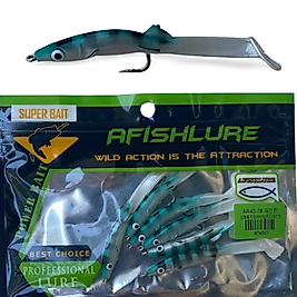Afishlure 3 gr 6 cm Silikon Yem 6 adet (Yeş,l Siyah)