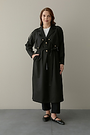 Önü Rüzgarlıklı Trenç Kap