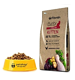 Fitmin Purity Tahılsız  Kitten Tavuk Ve Ciğerli Açık Yavru Kedi Maması