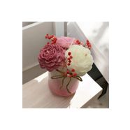 Gül motifli kokulu kavanoz mum