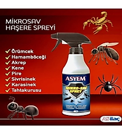 Asyem Mikro Sav Sprey (Kene- Hamam Böceği - Akrep - Örümcek- Pire -Sivrisinek -Karasinek -Tahtakurusu ) ınsektisit 500 ML