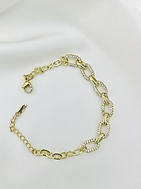Xuping Zirkon Taş Detaylı Çelik Bileklik(GOLD)