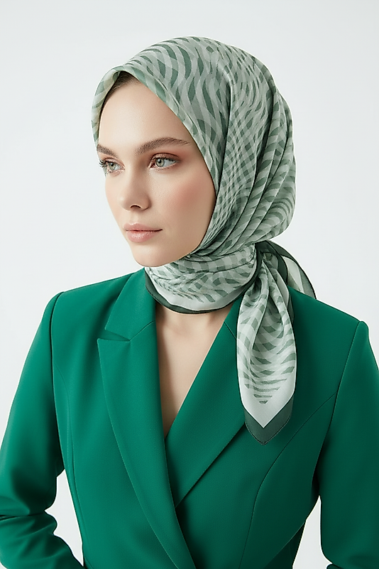 Spring Eşarp Çizgili Oval Çizgili Desen