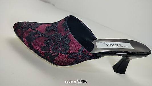 Saten dantel detaylı abiye terlik