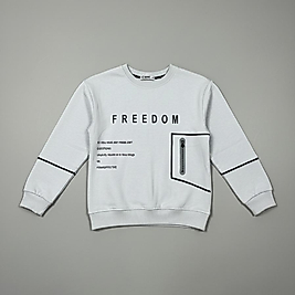 Freedom baskılı erkek kazak