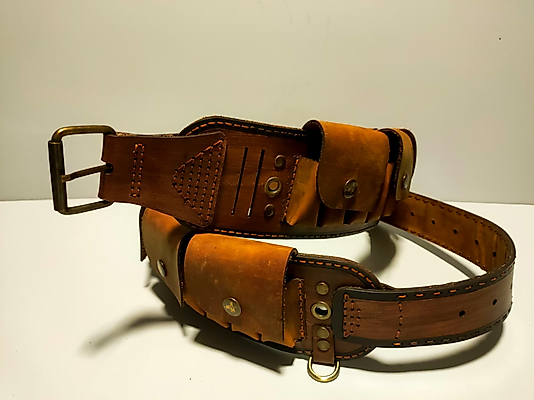 Deri Fişek Kemeri CAMEL Renk - ÇIT ÇIT Kapaklı