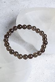 Dumanlı Kuvars 8 mm Sertifikalı Doğaltaş Bileklik