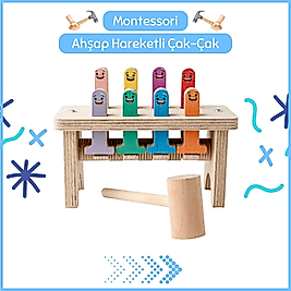 Montessori Ahşap Hareketli Çak-Çak Oyunu