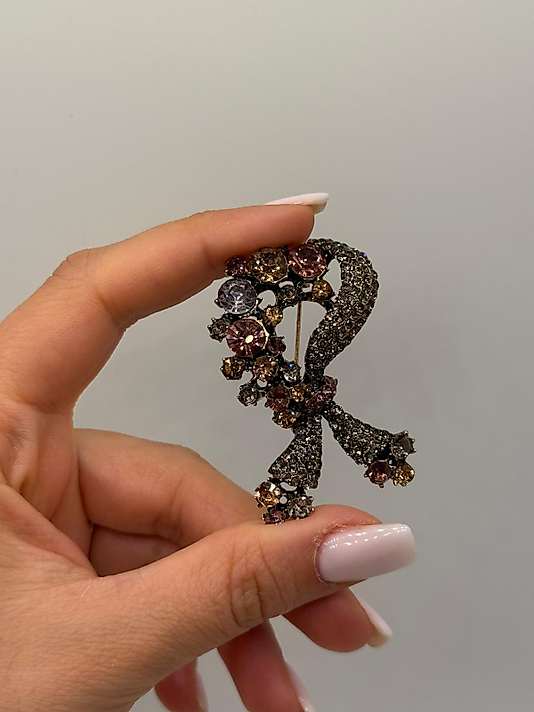Zirkon Taşlı Çok Renkli Fiyonk Broş
