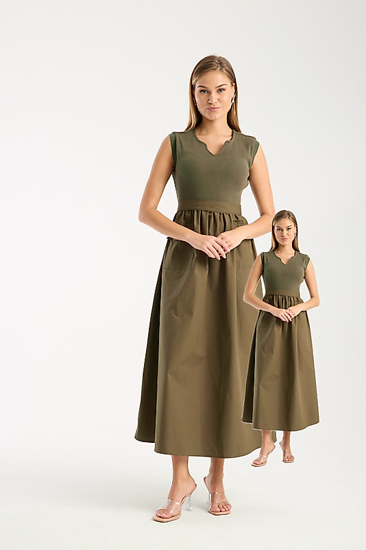 TRİKOLU ELBİSE HAKİ