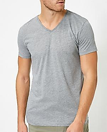 STAR V YAKA PENYE T-SHIRT GRİ RENK