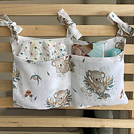 Bebek Beşik Yanı Organizer 2 Cepli Pratik Çocuk Yatak Yanı Organizer