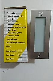 BERDİN DİKDÖRTGEN MAVİ IŞIK 1,4W KROM ÇERÇEVE LED MERDİVEN ARMATÜRÜ