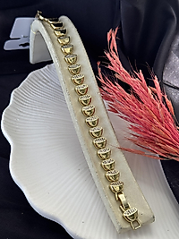 Elips zirkon taşlı 14k altın kaplama Xuping bileklik