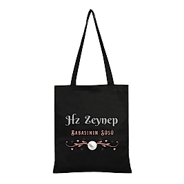 "Hz Zeynep"  Baskılı Omuz Çantası Gabardin Kumaş