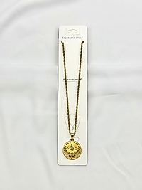 Burgu Zincir Küçük Tuğra Çelik Kolye Gold