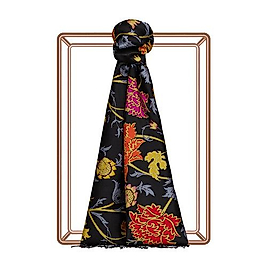 İPEKEVİ Siyah Gold Lavinia Desenli İpek Şal