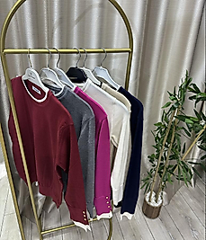 Kaşmir kolu zımbalı kazak