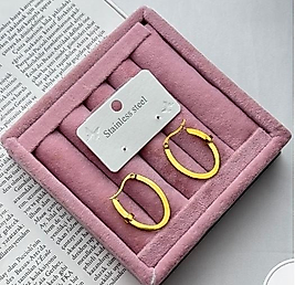 Çivi Model Gold Çelik Küpe
