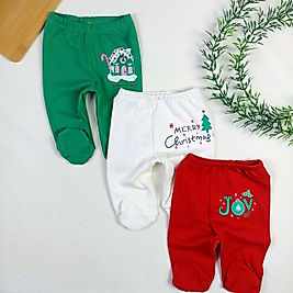 Yılbaşı Temalı Penye Patikli Alt  / 3 Parça Set